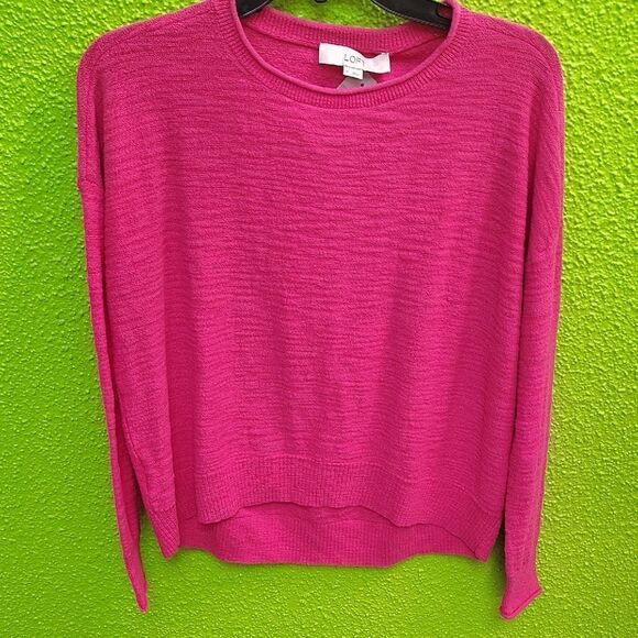 LOFT Fuchsia Knit Top - Picture 1 of 3